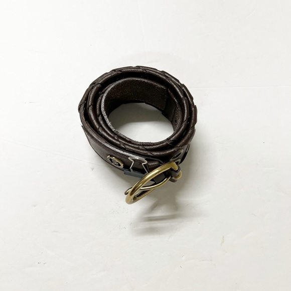 Michael Kors Womens Vintage Dark Brown Wrapped Gold Grommet  display picture 1